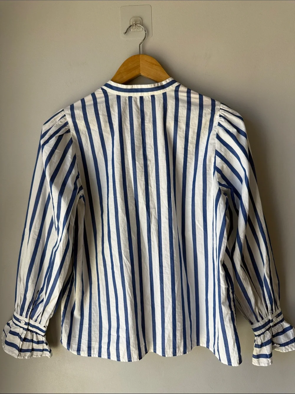 J.Crew Stripe Long Sleeve Ruffle Cuffs Shirt